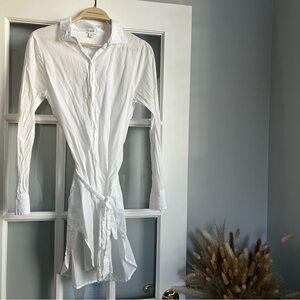 J. Crew White Long Sleeve Dress